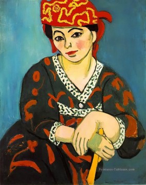 La tête de Madras Rouge Madame Matisse Madras Rouge abstrait fauvisme Henri Matisse Peinture à l'huile